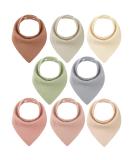 Looxii Baby Bibs - 8 Pack Soft Cotton Muslin Triangle Necker Towels | Absorbent & Stylish for Girls - Multicolored - Buy Online on GoSupps.com