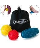 Quiactive Hedgehog Ball Set of 3 - Massage Balls for Back Legs Feet & Hands - Includes Bag Instructions & Air Pump - Perfect for Fascia Release | International Shipping - Buy Online on GoSupps.com