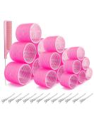 WOODFIB 31 PCS Hair Rollers Set - Self Grip Rollers for DIY Hair Styling - Includes Clips and Comb - Ideal for Long, Medium, Short Hair - Salon Quality Hairdressing Tools (Pink) - Buy Online on GoSupps.com