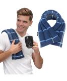 SunnyBay Microwave Heating Pad  Microwavable Heated Neck and Shoulder Wrap for Moist Hot or Cold Therapy  Lightly Weighted with Moldable Flaxseed  Cotton and Fleece Surface  26x6 Inches  Ocean Blue Ocean Blue - Hybrid - Buy Online on GoSupps.com