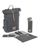 L SSIG Diaper Bag with Changing Mat Stroller Attachment & Bottle Holder - Sustainable GRE Rolltop Backpack in Dark Grey - Buy Online on GoSupps.com