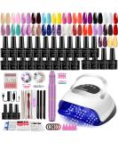 Gel Nail Polish Kit with UV LED Dryer & Electric Nail Drill - DIY Home Nail Tools - Buy Online on GoSupps.com