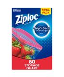 Ziploc Quart Food Storage Bags Grip n Seal Technology for Easier Grip Open and Close 80 Count - Buy Online on GoSupps.com