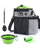 Pecute 4-in-1 Waterproof Dog Training Treat Bag | Robust Walking Bag with Feces Dispenser & Water Bowl - Gray & Green - Buy Online on GoSupps.com