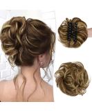 Claw Clip Messy Bun Hair Piece 100% Real Human Hair Buns Wavy Curly Chignon Hair Bun Extensions Tousled Updo Hair Buns Claw Clip Ponytail Hairpieces Hair Scrunchie with Clip for Women(Chocolate Brown with Light Golden Blonde Highlights 1) 1 Count (Pack of - Buy Online on GoSupps.com