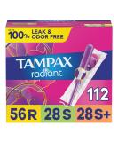 Tampax Radiant Tampons Multipack - Regular, Super, Super Plus Absorbency - 112 Count - Unscented - Buy Online on GoSupps.com