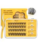 Self-Adhesive Eyelash Clusters - QUEWEL Natural Look No Glue Required 40 Pcs Reusable DIY Extensions for Beginners (ZN05) - Buy Online on GoSupps.com