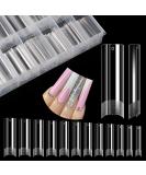 Lionvison XL Long Square Nail Tips - Half Cover Clear False Nails for Acrylic Extensions - Professional French Nail Salon Quality - 12 Sizes Straight Flat Pre Shaped for Home DIY - Buy Online on GoSupps.com