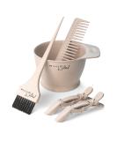 Millie Wilford Hair Dye Bowl and Brush Set - 5 Piece Hair Colouring Kit for Home Highlights, Tinting, and Root Touch-up - Recycled Plant Fibre - Buy Online on GoSupps.com