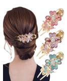Lilac Rhinestones Hair Clips Set - Crystal Butterfly, Duckbill, French Hair Accessories for Women and Girls - Buy Online on GoSupps.com