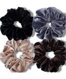 IVARYSS Extra Large Velvet Scrunchies for Thick Hair - 6 inch Big Elastic Bands, 4 Pack Neutral V-Neutral - Buy Online on GoSupps.com