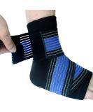 Ankle Support Brace with Straps - Compression Sleeve & Adjustable Wrap for Injury Recovery & Joint Pain Relief (Blue) - Shop Internationally - Buy Online on GoSupps.com