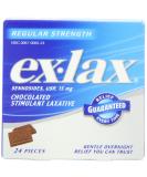 Ex-Lax Regular Strength Chocolate Laxatives - 24 Count | Constipation Relief Pills for Occasional Constipation - Buy Online on GoSupps.com