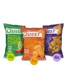 Quest Tortilla Style Protein Chips Variety Pack - Chili Lime, Nacho Cheese, Loaded Taco - 1.1 oz (12 Pack) - Buy Online on GoSupps.com