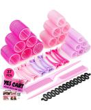 Yes Cart 37 Pcs Hair Rollers With Clips -18 Rollers For Hair Volume (48+36+25mm) Rollers Short hair & Long Hair 12 Clips 2 Combs 1 Braid Device | Velcro Rollers For Hair Curlers Rollers - Buy Online on GoSupps.com
