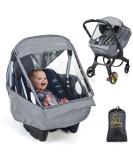 Orzbow Baby Car Seat Rain Cover - Light Grey | Weather Shield with Handle Opening and Ventilation | Protects Baby or Pet in Crowded Areas - Buy Online on GoSupps.com