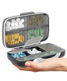 Pill Organizer Airtight Pill Box Large Pill Dispenser Home Travel Supplement Holder Portable Vitamin Sorter Jumbo Size 8 Compartment Airtight Vitamin Container Daily Medicine Black - Buy Online on GoSupps.com