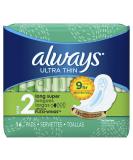 Always Ultra Thin Size 2 Super Pads With Wings Unscented 16 Count - Best Protection for Heavy Flow - Buy Online on GoSupps.com