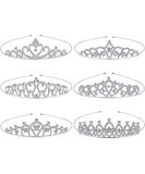 Girls Crystal Tiara Heart Rhinestone Crown - Perfect for Wedding, Prom, Birthday Party - 6 Pieces (Delicate Style) - Buy Online on GoSupps.com