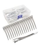 JOYOYO 40 Pcs Duck Bill Hair Clips Hair Sectioning Clips Hairdressing Clips Pin Curl Clips with Holes 3.5 Inch Professional Sectioning Clips for Barbershop Women Girls Silver - Buy Online on GoSupps.com