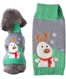 Shop Christmas Dog Sweater | Warm Turtleneck Knitwear for Puppies | Gray-Green Moose XXS - Buy Online on GoSupps.com