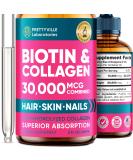 20000mcg Liquid Biotin & Collagen for Hair Growth - Stronger Hair, Nails, and Skin - Buy Online on GoSupps.com