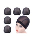 Black Mesh Dome Cap for Wigs - 5 Pieces - Wide Rubber Band Wig Cap for Wig Making | International Shipping - Buy Online on GoSupps.com