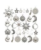 100g Craft Supplies Mixed Antique Sun Moon Stars Charms for DIY Jewelry Making - M250 - Buy Online on GoSupps.com