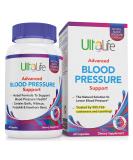 ULTALIFE High Blood Pressure Supplements Premium Reducer w Hawthorn Berry Garlic Hibiscus Forskolin Vitamins Herbs - Blood Flow Circulation Support - Buy Online on GoSupps.com