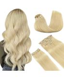 Doores Extensions Real Hair Bleach Blonde 35cm 14 Inch - 9 Pieces 150g Remy Clip-In Hair Extensions for Thick Hair #613R - Buy Online on GoSupps.com