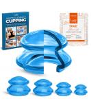 Lure Essentials Edge Cupping Set  Ultra Clear Blue Silicone Cupping Therapy Set for Cellulite Reduction and Myofascial Release - Massage Therapists and Home Use (Set of 4, Blue) 4 Piece Assortment Blue - Buy Online on GoSupps.com