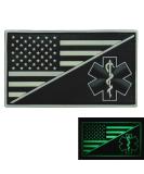 Glow Dark USA American Flag EMS EMT Paramedic Medic Tactical Morale GITD PVC Rubber Touch Fastener - Buy Online on GoSupps.com