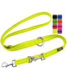 DDOXX Reflective Nylon Dog Leash | 2m 3-Way Adjustable for All Dog Sizes - M Yellow | Durable & Safe Dog Walking Gear - Buy Online on GoSupps.com