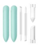 Glass Cuticle Pusher Set with Leather Case - Dual-Ended Fingernail Care Tool for Precision Cuticle Removal and Manicures - Buy Online on GoSupps.com