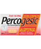 Percogesic Extra Strength Pain Reliever, Aspirin Free, Dual Action Relief, Fever Reducer, Antihistamine, 60 Safety Coated Tablets 60 Count (Pack of 1) - Buy Online on GoSupps.com