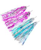 Kasteco 2 Pairs Bicycle Tassel Ribbon Bike Handlebar Scooter Streamers Blue silver and Hot pink silver - Buy Online on GoSupps.com
