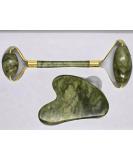 Jade Roller Gua Sha Set Natural Face Roller Skin Care Tools for Puffy Eyes Relief Anti Aging (xiuyan Jade) - Buy Online on GoSupps.com