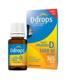 Ddrops Adults 1000IU Liquid Vitamin D3 Supplement - 365 Drops for Strong Bones & Immune Support - Buy Online on GoSupps.com