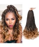 French Curl Crochet Braids 14 Inch 8 Packs - Goddess Box Braids with Curly Ends - Synthetic French Curly Braiding Hair Extensions - 1B/30 - Buy Online on GoSupps.com