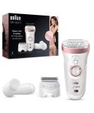 Braun Silk- pil 9-880 Epilator: Long-Lasting Hair Removal Kit for Women with Facial Cleansing Brush, High Frequency Massage Cap, Shaver, Trimmer Head - Cordless Wet & Dry Epilation - Buy Online on GoSupps.com