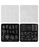 4pcs Flower Pattern Nail Stamping Plates - Creative DIY Nail Art Templates (Random Styles) - International Shipping Available - Buy Online on GoSupps.com