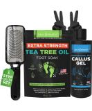Professional Foot Callus Remover Gel Set - Extra Strength Tea Tree Soak | Pedicure Kit & Spa Tools for Silky Smooth Feet - Buy Online on GoSupps.com