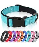 Heele Reflective Dog Collar - Soft Neoprene Padded Nylon for Small Medium Large Dogs - Adjustable Sky Blue (26-38cm) - Buy Online on GoSupps.com
