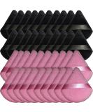 40-Pack Powder Puff Soft Makeup Sponge Velour Triangle Puffs for Loose & Setting Powder Cosmetic Foundation | Perfect Stocking Stuffers for Women (Black & Pink - Buy Online on GoSupps.com