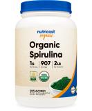 Nutricost Organic Spirulina Powder 2 LB - Pure Certified Organic - 2 Pound Bag - Buy Online on GoSupps.com