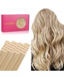 20pcs 50g 24 Inch Real Hair Tape Extensions - Light Blonde Highlights Gold Blonde Remy Invisible Skin Weft - Buy Online on GoSupps.com