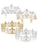 4 Pcs Baroque Prom King and Queen Crowns - Crystal Tiara and Metal Headband Set for Wedding, Gothic Costume, Birthday Party - Exquisite Bridal Accessories - Buy Online on GoSupps.com