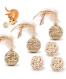 Shengruili Sisal Ball Catz - 6 Eco-Friendly Interactive Cat Toy Balls for Playful Pets - Buy Online on GoSupps.com