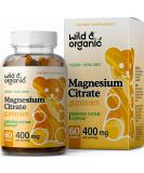 Wild & Organic Magnesium Citrate Gummies - Daily Dietary Supplement for Bone Muscle Function & Cognition - Natural Sleep & Energy Support - Vegan & Non-GMO - 400mg 60 Chews - Buy Online on GoSupps.com