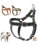 Dogissimi Adjustable Ergonomic Leather Dog Harness for Small & Medium Dogs | Handmade in Italy | Size L (Chest 52-69 cm) - Black - Buy Online on GoSupps.com